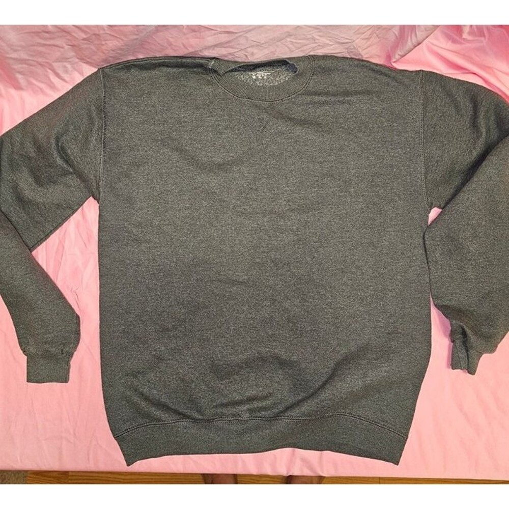Jerzees Youth Sweatshirt Size 16/18 L Gray Pullover Crewneck Fleece EUC